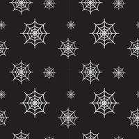 White cobweb texture vector illustration on black color background. Seamles pattern design template.