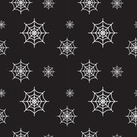 White cobweb texture vector illustration on black color background. Seamles pattern design template.