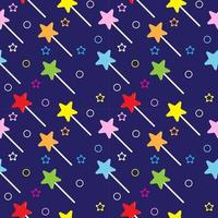 Star shaped lollipop seamless pattern on navy blue color background. Colorful magical stick vector illustration for halloween , christmas or new year background