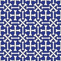 Crossbones texture vector illustration. Seamless pattern stock design template. Dark blue and white color theme