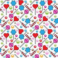 Colorful of Sweet candies and lollipop seamless pattern in white color background. abstract background design template. Vector stock illustration.