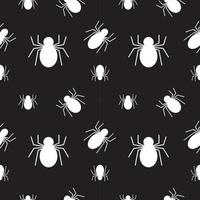 White spider texture on black color background. Seamless pattern design template. EPS 10 Vector illustration