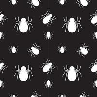 White spider texture on black color background. Seamless pattern design template. EPS 10 Vector illustration