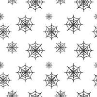 Black spider web texture vector illustration on white color background. Seamles pattern design template.