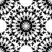 flower mandala in vector. Round line pattern. Vintage monochrome element for coloring pages and design vector