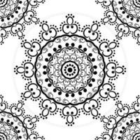 Abstract seamless mandala pattern. Texture in white and black colors. For design, fashion print, scrapbooking, coloring pages vector