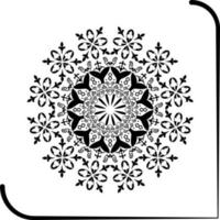 Mandala Coloring book pages. antistress medallion. Abstract Islamic flower, Arabic henna design, yoga symbol. White background, black outline. mandala Vector illustration