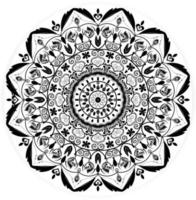 Geometric Mandala Minimal floral pattern, Abstract  Vector seamless pattern, Lotus in doodle style background
