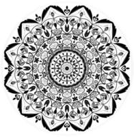 patrón floral mínimo de mandala geométrico, patrón sin costura vectorial abstracto, loto en el fondo de estilo de fideos vector