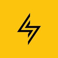 logotipo de rayo. flash de energía eléctrica o símbolo de poder. el concepto de velocidad rápido rápido rápido. imágenes prediseñadas de ilustración vectorial. vector