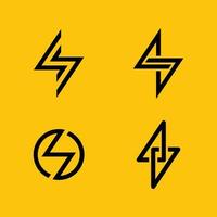 logotipo de rayo. flash de energía eléctrica o símbolo de poder. el concepto de velocidad rápido rápido rápido. imágenes prediseñadas de ilustración vectorial. vector