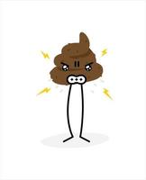 Illustration of poo. Brown cute character. vector