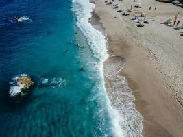 Aerial View From Flying Drone Of People Relaxing photo