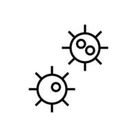 Profession and occupation concept. Modern outline sign drawn in flat style. Editable stroke. Vector monochrome isolated line icon of virus or bacteria as symbol of caries