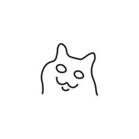 signo vectorial adecuado para sitios web, aplicaciones, artículos, tiendas, etc. ilustración monocromática simple y trazo editable. icono de línea de silueta de bozal de gato vector