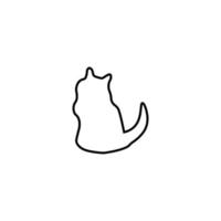 signo vectorial adecuado para sitios web, aplicaciones, artículos, tiendas, etc. ilustración monocromática simple y trazo editable. icono de línea de silueta de gato vector