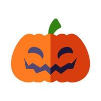 ilustración vibrante de calabaza o calabaza en estilo plano moderno para halloween. adecuado para sitios web, tiendas, tiendas, libros, postales. vector