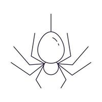 Vector line icon of spider as symbol of Halloween. Outline sign for web sites, apps, adverts, stores. Modern minimalistic monochrome isolated image and editable stroke