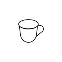 signo vectorial adecuado para sitios web, aplicaciones, artículos, tiendas, etc. ilustración monocromática simple y trazo editable. icono de línea de taza de té vector