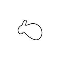 Vector sign suitable for web sites, apps, articles, stores etc. Simple monochrome illustration and editable stroke. Line icon of silhouette of rabbit