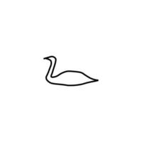 Vector sign suitable for web sites, apps, articles, stores etc. Simple monochrome illustration and editable stroke. Line icon of swan