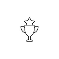 Vector sign suitable for web sites, apps, articles, stores etc. Simple monochrome illustration and editable stroke. Line icon of star inside of winner cup