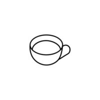 signo vectorial adecuado para sitios web, aplicaciones, artículos, tiendas, etc. ilustración monocromática simple y trazo editable. icono de línea de taza con té o café vector