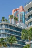 Bright colors and palm trees in Miami, Florida. photo