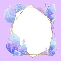 Watercolor Crystal Gems Frame vector