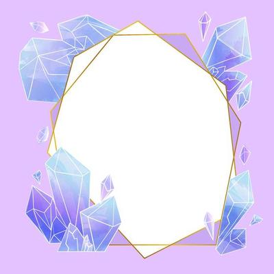 Watercolor Crystal Gems Frame
