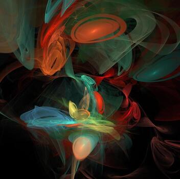 3D rendering abstract digital background. Pattern for textile and design.Fractal a never-ending pattern. Abstract Computer generated Fractal design photo