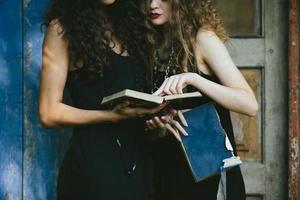 two vintage women as witches photo