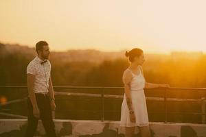 beautiful couple in the city photo