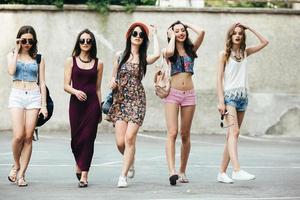 Five beautiful young girls photo