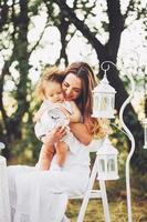 mother and daughter in nature photo