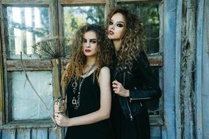 two vintage women as witches photo