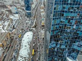 Street of the big city from a bird's eye view photo