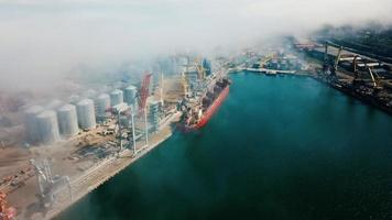 aerial view of terminal in port photo