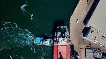 aerial view of terminal in port photo