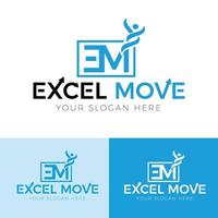 Excel Move Logo Design Vector