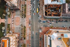 Street of the big city from a bird's eye view photo