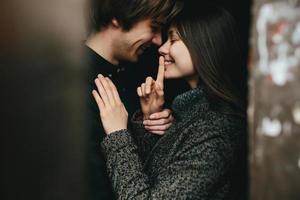 couple posing in the doorway photo