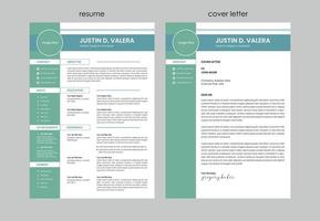 Minimalist resume cv template and cover letter set vector