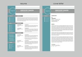 Minimalist resume cv template and cover letter set vector