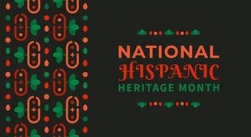 Hispanic heritage month. Abstract floral ornament background design, retro style with text vector