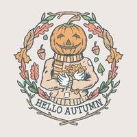 illustration of hello autumn