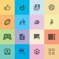 multiple clean minimal android icons application ui ux vector