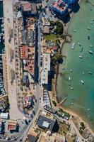 Beautiful turquoise bay at Formentera, aerial view. photo