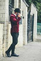 rich man with a beard, thinking about business photo