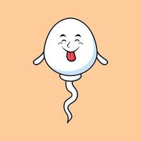 Cute cartoon sperm with flashy expression vector